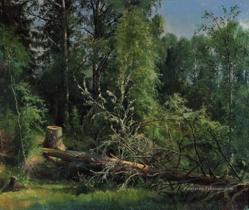 arbre tombé 1875 paysage classique Ivan Ivanovitch forêt Peinture à l'huile